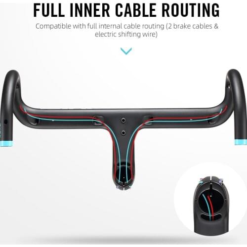 2021Carbon Fiber Road Integrated Handlebar OD2 28.6/31.8mm Handlebars For Road Racing Bicycles HandleBar Bicycle Handlebar