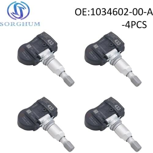 4PCS 1034602-00-A NEW TPMS Tire Pressure Sensor Fit for Model S 10/2014-06/2019, 103460200A