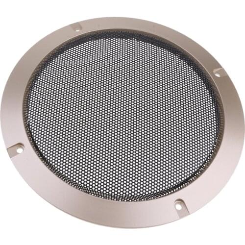 6.5 Inch Speaker Grills Cover Case with 4 pcs Screws for Speaker Mounting Home Audio DIY -184mm Outer Diameter Gold