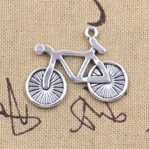 6pcs Charms Bike Bicycle 25x34mm Antique Silver Color Pendants Making DIY Handmade Tibetan Finding Jewelry