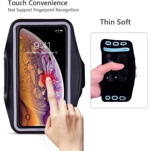 8.5-15.5 inches soft Jogging Phone Cover Armband Case Sports Gym Running Jogging Exercise Arm Band For iPhone Fingerprint Unlock