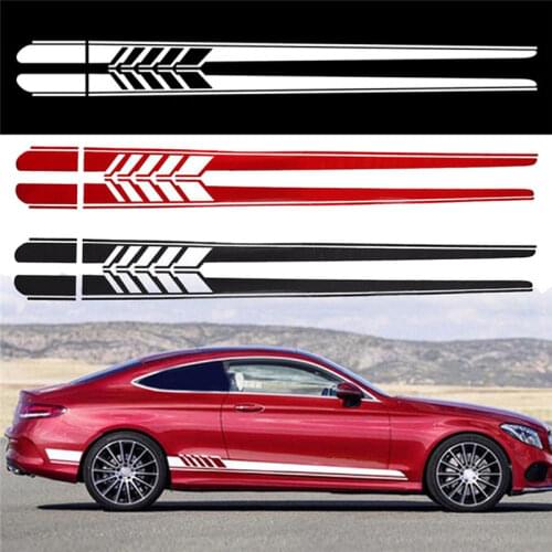 Car Sticker Racing Stripe Body Side Skirt For Benz C Class W205 AMG Edition 507