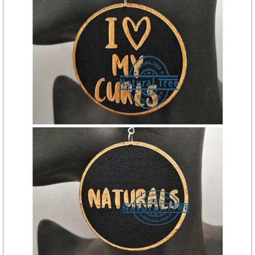 Free Shipping!I love my Curls Wooden Earrings