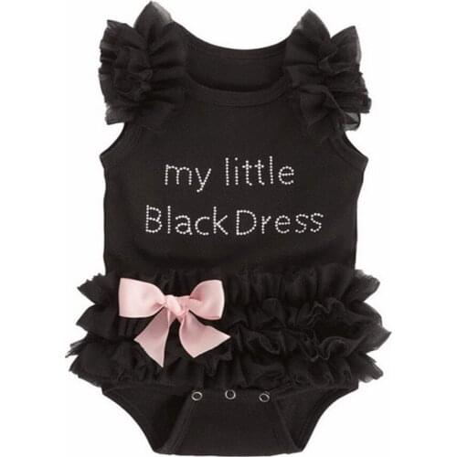 DHL 50pcs Girl Black Romper Infant Sleeper Pajamas Jumpsuit One-piece Baby Clothes Newborn Girls Wear Babies Rompers
