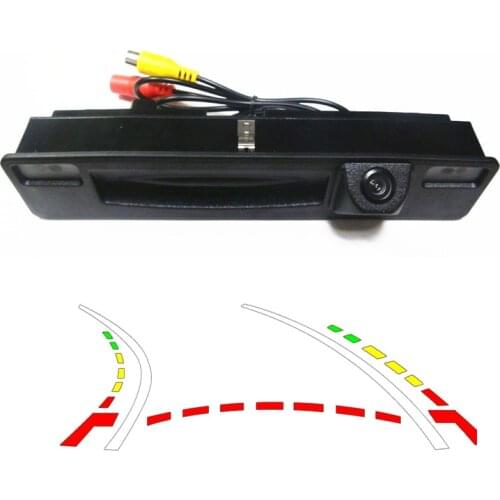 Dynamic Trajectory Tracks for Ford Focus 2015 1090K CCD1/3'' HD Car parking rearview reverse backup camera Trunk switch handle