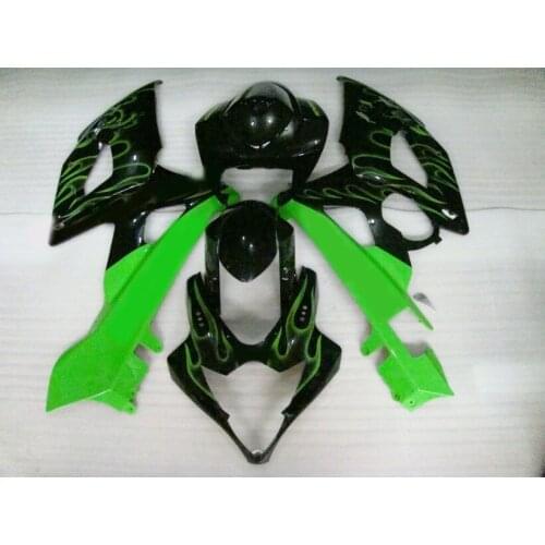 Injection mold Fairing kit for GSXR1000 05 06 GSX-R GSXR 1000 K5 2005 2006 Green flames black Fairings SET+gifts SD05