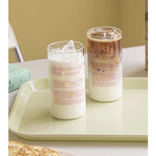 Cute Bear Glass Water Bottle with Straw Cartoon Straw Cup Large Capacity Glass Mug with Lid Children Couples Milk Water Cups