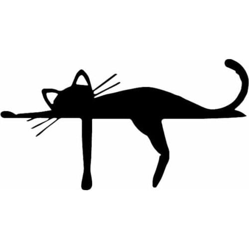 Creative Vinyl Decal Cute Cat Animal Dream Funny Cheerful Cartoon Car Sticker Black/Silver,15cm*8cm