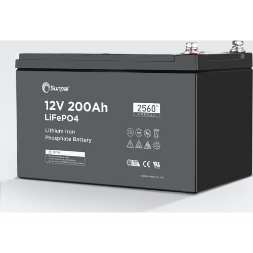 Sunpal Deep Cycle 12V 200Ah Lithium Battery With Bms Charger For Solar Power System