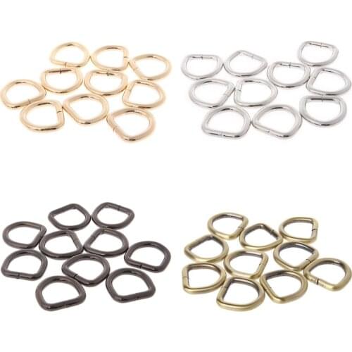 THINKTHENDO 10pcs 2cm Metal Strap Belt Web D Ring Bags Buckle Clasp Handbag Leather Bag Purse Bag Accessories