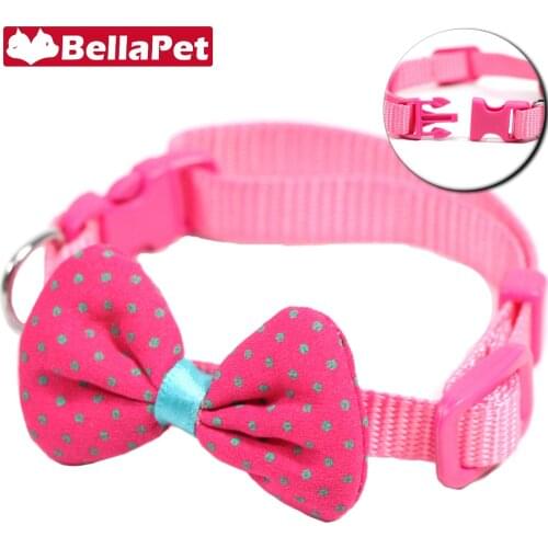 Cute Collar for Cats Flea Cat Collar Charm Bowknot Breakaway Pink Cats Collar Necklace Quick Release Pet Product Cat Accessories