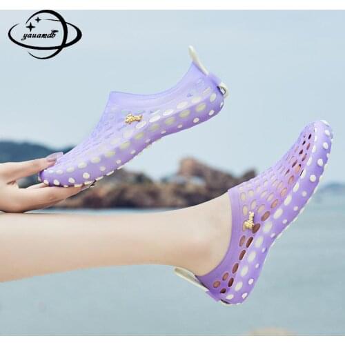 35-40 Womens Mules & Clogs Summer Female Sandals Flat Solid Color Slip-On Jelly Beach Slippers Ladies Garden Shoes HY15
