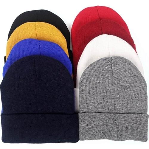 Solid Color Keep Warm Knitting Unisex Elasticity Beanie Crimping Korean Version Fashion Hip Hop Skull Cap Winter Hat