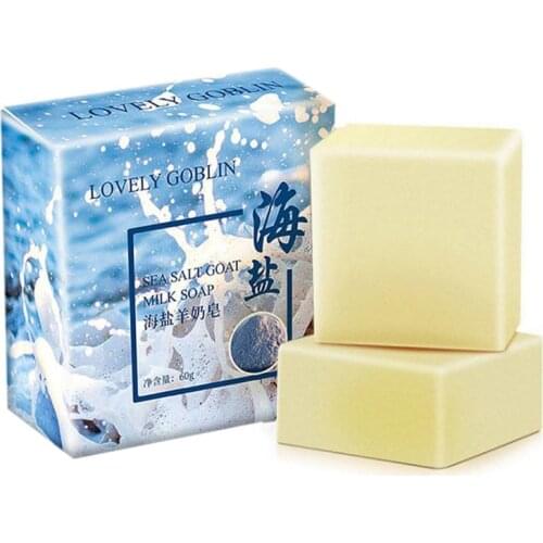 100g Foaming Sea Salt Oil Control Moisturize Sulfur Face Wash Goat Milk Soap Deep Cleansing Pores Blackheads Nature Travel Wash