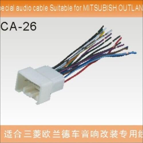 Plugs Into Factory Harness For Mitsubishi Outlander Radio Power Wire Adapter / Aftermarket Stereo Cable / Male DIN To ISO