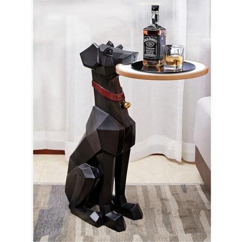 Resin Dog with Tray Statue Floor Standing Dog Tray Home Décor Sculpture Modern Resin Statue Ornaments for home Decoration living