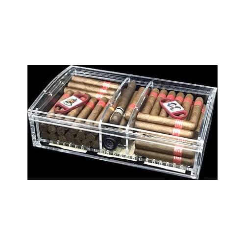 Holder 75 High Capacity Translucent Acrylic Cigar Case Box Humidor Container Storage Gadget Fashion Christmas Gift for Men