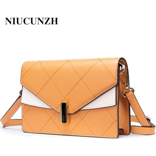 NICUNZH Womens Shoulder Bags Eco Leather Crossbody Bags For Women Luxury Designer Handbag Yellow Cross Body Bag Woman Messanger