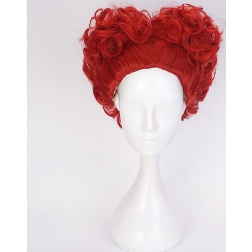 The Red Queen Short Red Curly Styled Heat Resistant Cosplay Costume Wig