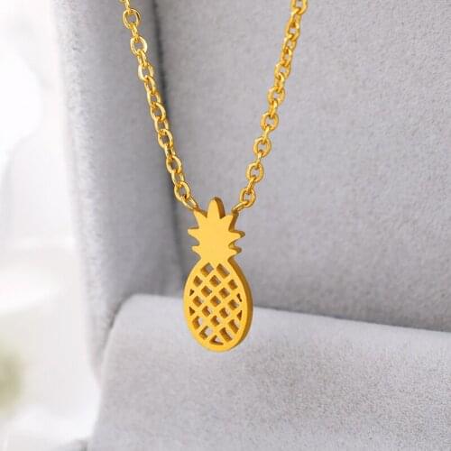 GORGEOUS TALE Romantic Pineapple Choker Chain Jewelry Charm Ananas Pineapple Necklace Charm Fashion Maxi Necklace For Women 2018