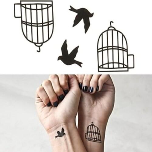 Waterproof Temporary Tattoo Sticker free birds out of birdcage tatto stickers flash tatoo fake tattoos