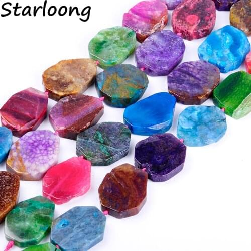Top quality semi-precious multicolor irregular quartz crack Natural Agata stone beads DIY jewelry making for jewelry crafts