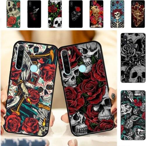 YNDFCNB Rose Skeleton Phone Case for Redmi Note 4 5 6 8 9 pro Max 4X 5A 9S cover