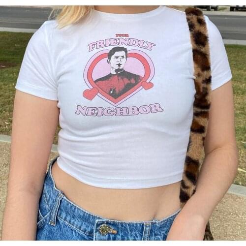 Women Shirt with Saying Friendly Unisex Insect Hero Movie Tops Lady Gothic Love Tee Spider Web Print Sisters Silm Fit T-shirt