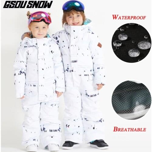 GSOU SNOW Winter Kids Ski Jacket Waterproof Breathable Wind Resistant Warm Snowboard Suit Outdoor Overall Boys Girls Sport Coat
