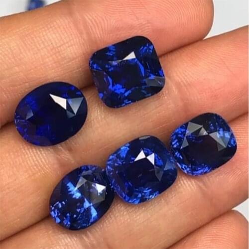 1 Pcs Hot 3.2-3.7 Cts Top Blue Sapphire Tanzanite Unheated 6mmX6mm 6mmX8mm Various Shape Cut AAAA+ VVS Loose Gemstone
