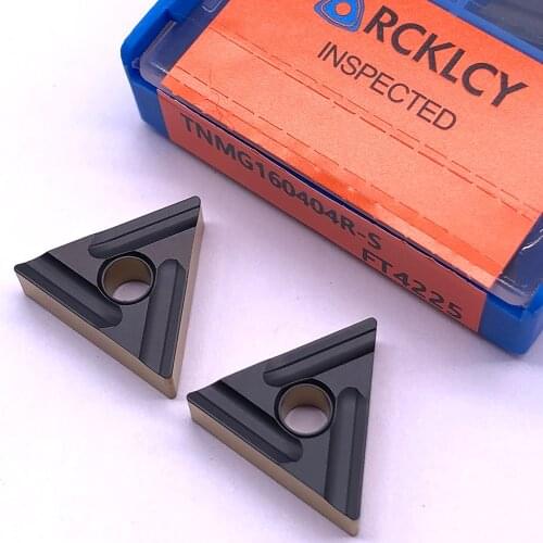 10pcs RCKLCY Carbide Inserts Turning Tool TNMG160404 R-S FT4225 Indexable lathe Inserts CNC Insert Internal Turning Insetrs