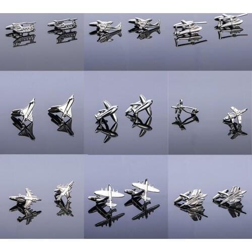 2021 New High Quality Mens Design Airplane Cufflinks Helicopter Aircraft Aeroplane Cuff Buttons For Business Shirt Gift