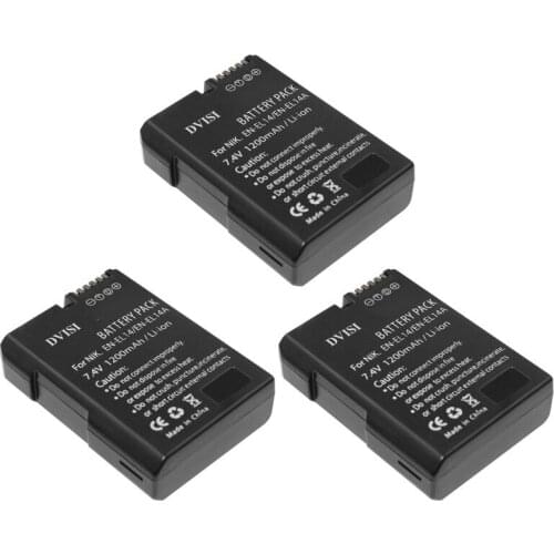 3Pcs EN-EL14 1.2Ah Battery for Nikon DF D90 D300 D5300 D5200 D5100 D3300 D3200 D3100 for COOLPIX P7100 P7200 P7700 P7800 P7000