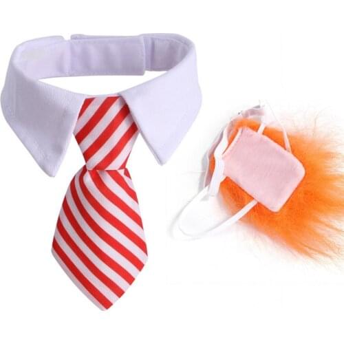 Pet Clothes Accessories Portable Pet Dog Wig Collar Set Dogs Supplies