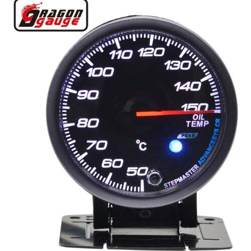 Dragon 60MM Advanced Auto CAR Oil temp Gauge Black Face with Red Light And White Light Display Temperature Free shipping