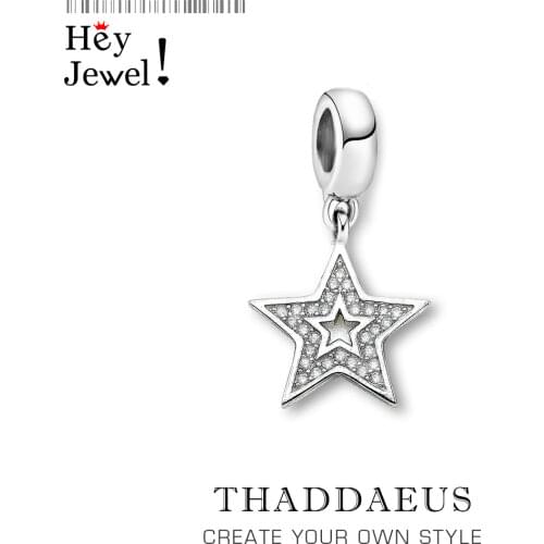 Charm Glitter Star 925 Sterling Silver For Women Men 2019 Winter Lobster Clasp Trendy Club Gift Europe Style Gift Fit Bracelet