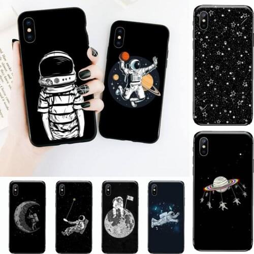 Space Moon Astronaut Phone Case for iPhone 11 12 mini pro XS MAX 8 7 6 6S Plus X 5S SE 2020 XR