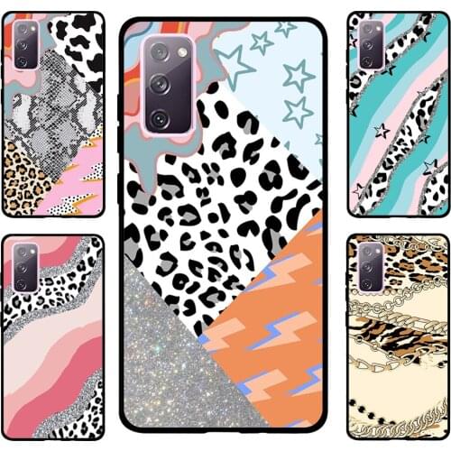 Patchwork Cheetah Cow Print For Samsung S20 FE S8 S9 S10 S10e S21 Case For Galaxy Note 20 Ultra Note 10 Plus Coque