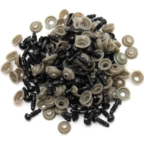 100PCS/LOT Black Toy Eyes Safety 6MM 8MM 10MM 12MM Plastic Doll Eyes For Stuffed Toys