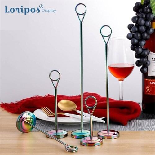 European Stainless Steel Table Number Stand Name Card Holder For Wedding Hotel Table Seat Name Display Price Label Holder Stand