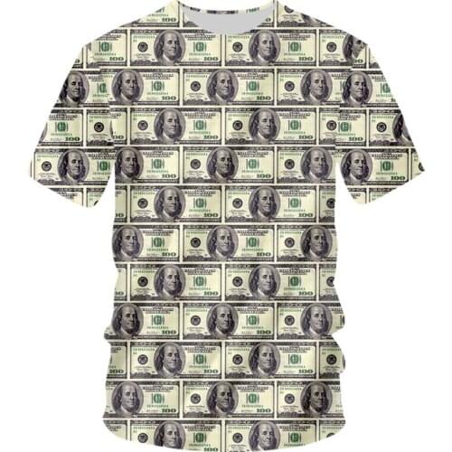 IFPD EU Size Dollar T Shirt Hip Hop Fashion 3D Printed Money Tshirts Funny Cool Mens Casual Harajuku Tops Plus Size Clothing