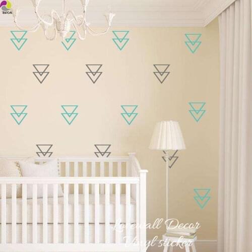Geometric Triangle Wall Sticker Baby Nursery Kids Room Geometric Tree Wall Decal Children Room Triangle Vinyl Home Decor Art