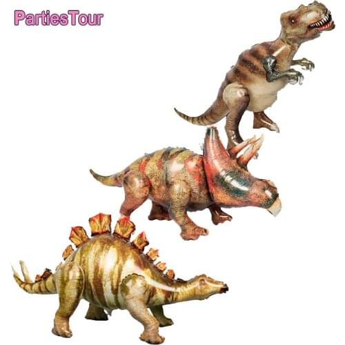 1pc Giant Standing Dinosaur Foil Balloons Triceratops Dino Birthday Party Supplies Decorations Globos Inflatable Dinosaur Toy