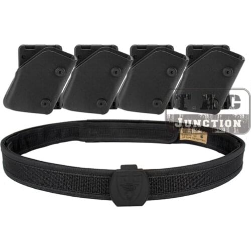 IPSC USPSA IDPA Competition High Speed Shooting Inner & Outer Belt w/ 4x Fast Draw Pistol Magazine Pouch Mag Carrier Holster