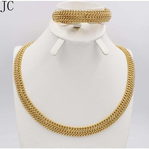 Jewelry Sets For Women Gold Color African Beads Jewelry Set Party Accessories Necklace Earrings Set Wholesale