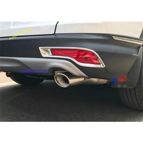 Lapetus ABS Chrome Exterior Refit Kit Rear Bumper Fog Lamps Lights Frame Cover Trim Fit For Honda CRV CR-V 2017 2018 2019