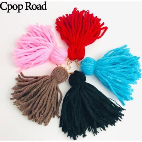 M&G New Fashion Macrame Cotton String Copper Earrings Boho Cotton Thread Weaving Tassel Earrings Simple Women Accessories Gift