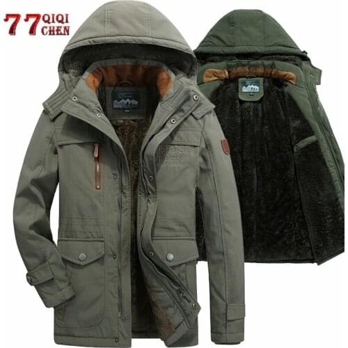 2020 Winter Jacket Men Casual Thick Warm Multi-pocket Cotton-Padded Fur Parkas Hooded Coats Windbreaker Jackets Overcoat 5XL 6XL