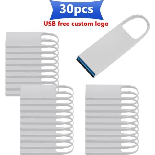Bulk 30pcs free Personalize logo USB Flash Drive Disk 16GB 32G 64G 128G USB 3.0 Metal Drive Memory Stick Storage Device U Disk