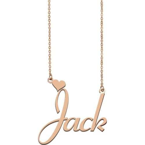 Jack Name Necklace , Custom Name Necklace for Women Girls Best Friends Birthday Wedding Christmas Mother Days Gift